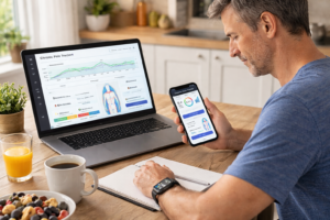 Reviewing wellness data in the morning